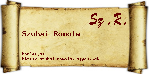 Szuhai Romola névjegykártya
